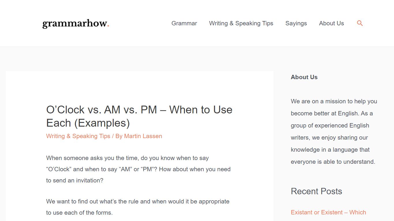 O'Clock vs. AM vs. PM - When to Use Each (Examples) - Grammarhow